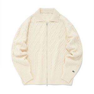 Nuevo suéter cárdigan de invierno con cremallera para hombre, de mezcla de alpaca de alta calidad, con logotipo personalizado bordado OEM. - Product Image 6