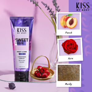 Loción perfumada Kiss My Body Bright & Shine Sweet Poi-son 226g. Disfruta del aroma sexy que te hace cautivadora. - Product Image 2