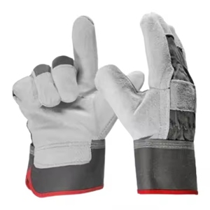 Gants de travail en cuir de vachette pleine fleur de style rigger canadien de haute qualité, pour la protection des mains en milieu industriel et de jardinage, avec doublure en coton - Product Image 1