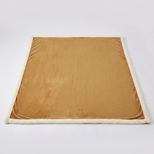 Couverture Sherpa unie en polaire dorée, jeté tricoté personnalisé pour la maison et les voyages, style simple, lavable en machine - Product Image 2