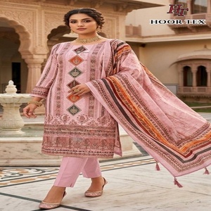Última Colección de Salwar-Kameez y Dupatta de Muselina de Primera Calidad con Diseño Estampado, Fabricante de Moda Femenina - Product Image 1