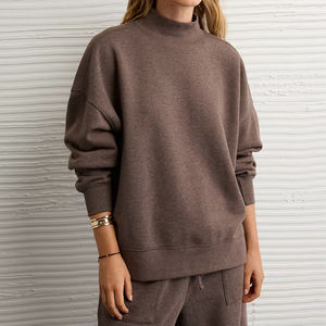 Sudadera de Forro Polar 100% Algodón, Cuello Alto, Unisex, Tallas Grandes, Color Sólido, Informal, Cálida, para Otoño e Invierno, Personalizable por el Fabricante - Product Image 4