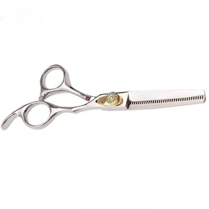 Tijeras de Peluquería Profesionales Duraderas de Acero Inoxidable 4Cr13 con Punta Afilada para Diestros, Mango Largo de Goma, 28 Dientes, para Uso en Salón - Product Image 2