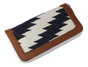 Bolso de Mano Artesanal de Moda, Cosido a Mano con Tela de Algodón Dhurry/Kelim, Cierre de Cremallera, Múltiples Bolsillos - Product Image 6