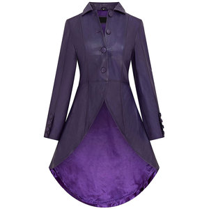 Manteau long en similicuir gothique pour femme, style victorien évasé, design élégant goth-punk, best-seller 2026 - Product Image 1