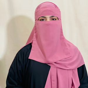 Niqab de color rosa sólido para mujeres musulmanas, velo facial de algodón transpirable y modesto para la oración, estilo de Oriente Medio, para todas las estaciones. - Product Image 3