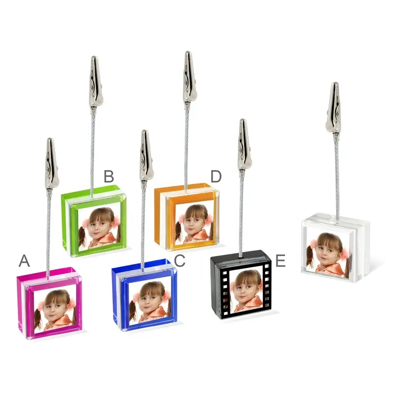 Promotional Cube Wire Square Shape Card Holder Note Clip