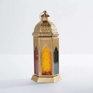 Farol de Hierro Dorado para Velas, Vidrio Templado, Hecho a Mano, Ecológico, Decoración para el Hogar, Navidad, Sala de Estar - Product Image 4