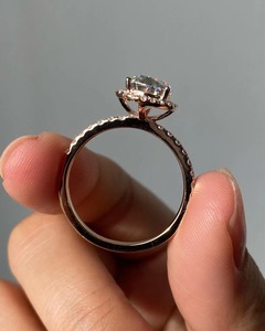 Anillo de Compromiso Afar Jewels con Diamante Cultivado en Laboratorio de 3 Quilates en Forma de Pera, Certificado IGI, Halo Oculto, Oro Sólido, Anillo de Promesa de Lujo para Aniversario o Fiesta - Product Image 2