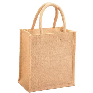 Bolsa de Yute No Tejida a Cuadros, Reutilizable, para Playa, Compras, Supermercado, Empaque Promocional, Tamaño Mediano, Tela Ecológica - Product Image 3