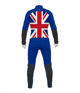 Mono azul de cuerpo entero para hombre con estampado del Union Jack y detalles negros para paracaidismo, traje de paracaidismo de alto rendimiento - Product Image 3