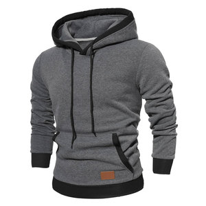 Sweat-shirt à capuche gris pour homme, coupe classique, en molleton français, design décontracté avec poche, vêtement d'automne - Product Image 2