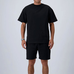 Conjunto de Verano Personalizado de Alta Calidad para Hombre, Talla Grande, Hombros Caídos, Liso, Estilo Urbano, Venta al Por Mayor - Product Image 4