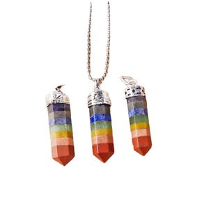 Último colgante de lápiz de 7 Chakras, venta al por mayor, colgantes de Chakra a la venta, collar de ágata de Alif Crystal and Agate EN LA India - Product Image 6