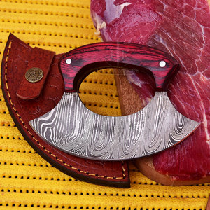 Couteaux de chef en damas de style unique, couleur et taille personnalisées, avec lames affûtées et manche en bois, couteau de cuisine OEM - Product Image 3