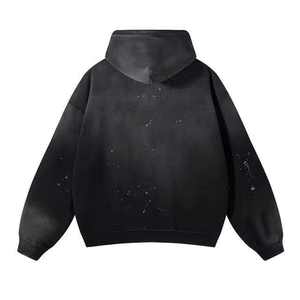 Sudadera con capucha personalizada para hombre, estilo vintage, desgastada, con efecto lavado ácido, salpicaduras de pintura y descolorida por el sol, de forro polar para invierno, estilo streetwear. - Product Image 6