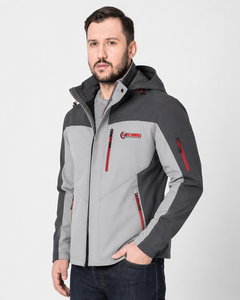 Veste à capuche noire pour homme LY HUMBLE, respirante, coupe-vent, sportive, fermeture éclair, col montant, rembourrage en polyester, coupe régulière - Product Image 3