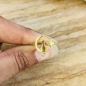 Market Favorite Cat <b>Rings</b> Celestial Brass <b>Ring</b> For Women 18k Gold Plated Dainty Moon Star <b>Open</b> Jewelry Wholesale/OEM/ODM - Product Image 3