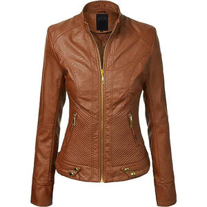 Chaqueta de Motocicleta de Cuero para Mujer, Resistente al Viento, de Alta Calidad, Tejido Personalizable, Logotipo Personalizado, Color Personalizado, Cierre de Cremallera - Product Image 2