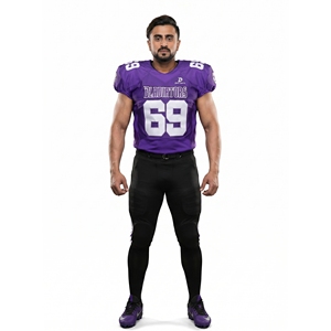 Maillot de football américain personnalisable 100 % polyester, maille respirante, sergé, uniforme d'équipe, manches courtes, anti-humidité, tailles XL à 5XL - Product Image 1