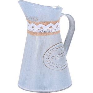 Maceta Decorativa de Metal Vintage con Forma de Flor, Estilo Shabby Chic, Galvanizada, para Decoración de Jardín Interior y Exterior - Product Image 2