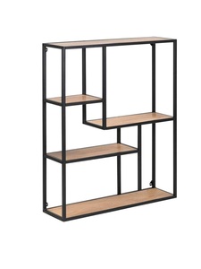 Modern Industrial Wall Shelf Bookcase Metal Frame Display <b>Storage</b> <b>Rack</b> for Living Room Office Home - Product Image 4