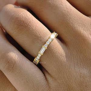 14K แหวนแต่งงานสีทองล้วนแบบซ้อนกันได้กล่องของขวัญสุดหรู - Product Image 1