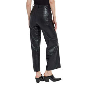 Jeans Casuales de Invierno para Mujer PIHA SPORTS, Negros, de Cuero Genuino, Cintura Media, Corte Ajustado, Levanta Glúteos, Antiarrugas y Resistentes al Viento - Product Image 5