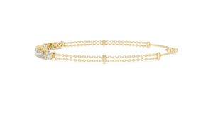 Mixed Cut Lab Grown Diamond <b>Bracelet</b> DEF VVS 10K 14K Yellow Gold Double Chain <b>Bracelet</b> CVD HPHT Diamond Jewelry For Women Gifts - Product Image 3