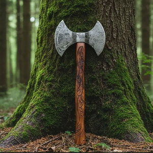 ขวานดาบลิสต์ดามัสกัส ลายอาร์ติซาน เหล็กกล้าแข็งแรง ทนทาน เหมาะสำหรับกิจกรรมกลางแจ้ง ตั้งแคมป์ และตัดไม้ - Product Image 4