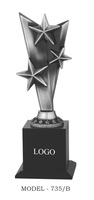 Trofeo Metálico Rectangular Portátil de Oro Personalizado Premium, Grabado con Diseño de Tres Estrellas, Recuerdo Chapado, Premio de Excelencia, Deportes Escolares