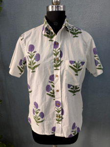 Chemise décontractée pour homme 100 % coton à manches courtes, imprimé floral, col rabattu, respirante, séchage rapide, écologique, tissée ODM pour l'été - Product Image 4