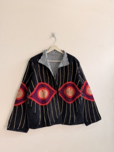 Velvet Suzani <b>Jacket</b> With Indian Embroidered Art Work Boho <b>Women</b> <b>Jacket</b> - Product Image 4