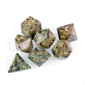 Dados de piedra de alta calidad, jaspe kiwi, cristal natural, piedras curativas de reiki, piedras grabadas, juego de dados personalizados, cristal vikingo - Product Image 5