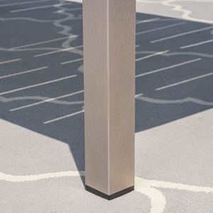 Table de repas d'extérieur Coral avec structure en aluminium et plateau en imitation bois finition grise - Product Image 3