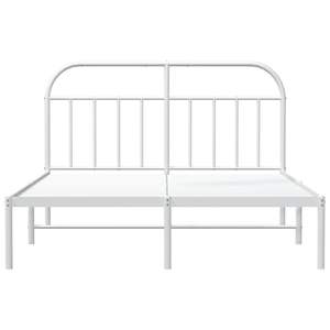 Cadre de lit rectangulaire Queen en métal, blanc, avec revêtement poudré - Product Image 6