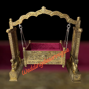 Columpio JHOLA Royal de Madera Maciza Tallada, Columpio Decorativo Vintage y Antiguo para Fiestas y Eventos de Boda - Product Image 2