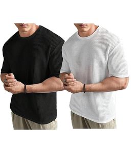 Camiseta holgada de gran tamaño para hombre, de color sólido, tejido grueso, estilo casual urbano, top de alta moda. - Product Image 1