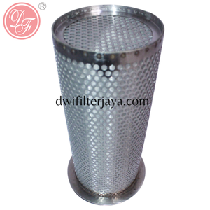 Cylindre filtrant en treillis métallique perforé en acier inoxydable avec une efficacité de 99 %, écran en treillis à trous ronds bombés et technique de soudage - Product Image 1