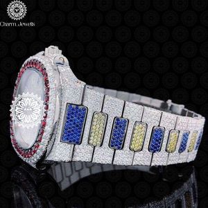 Charm Jewells Luxury Stainless Steel Watch 42mm Round Dial Sapphire Crystal Quartz Movement <b>Chronograph</b> Unisex Fashion Design - Product Image 3