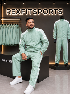 Conjunto Deportivo REXFIT SPORTS 2026 para Hombre, Chaqueta y Pantalones de Nailon Ligero con Cierre Completo, Ropa Deportiva Personalizada para Entrenamiento y Uso Casual - Product Image 3