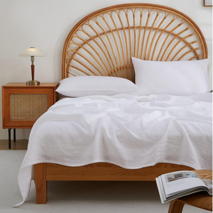 ชุดเครื่องนอนผ้าลินินสุดหรู 4 ชิ้น ดีไซน์ทันสมัยสำหรับเตียงแบบเรียบ - Product Image 4