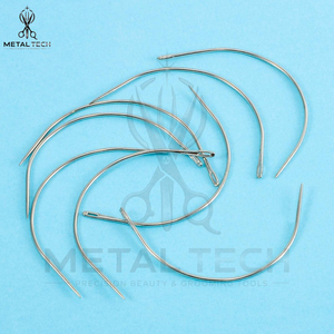 Aiguilles à extensions de cheveux incurvées en forme de C, design le plus récent, acier inoxydable de haute qualité, aiguilles à coudre pour tissage, outil de salon - Product Image 6