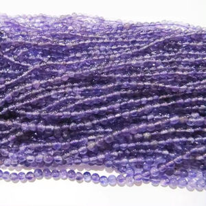 Cuentas de Amatista Natural Genuina, Redondas, Lisas, de 4-5 mm, Vendidas por Hilo de 13 Pulgadas - Product Image 6