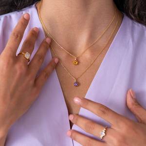 Collier en argent sterling 925 plaqué or 14 carats avec topaze bleue naturelle en forme d'étoile, pendentif pierre de naissance de décembre, cadeaux pour la fête des mères et les anniversaires - Product Image 2