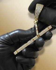 Colgante de Letra Inicial con Moissanita Iced Out, Colgante de Letra Bling para Mujer y Hombre, Joyería de Plata 925, Joyería Hip Hop - Product Image 2