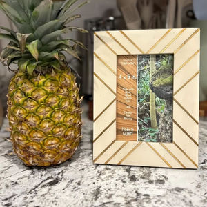 Luxury Handmade Bone Inlay Photo <b>Frame</b> Geometric <b>Gold</b> Line Bone Mosaic Picture <b>Frame</b> Decorative Tabletop Display <b>Frame</b> Custom - Product Image 1