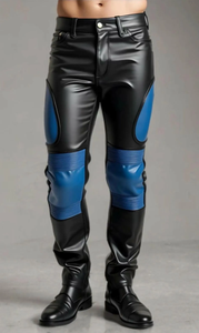 Pantalon de moto pour homme noir et bleu, color-block, imperméable, toutes saisons, équipement de conduite, coupe adulte - Product Image 3