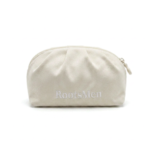 RootsMen Ivory polyester Cosmetic <b>Bag</b> Medium Size Zipper Closure Portable Letter Pattern Simple Style - Product Image 4