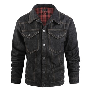 Vintage Acid Washed Denim Color Block <b>Jacket</b> Custom Cotton Quilted Satin Lining Plus Size Winter <b>Jacket</b> for Men - Product Image 4